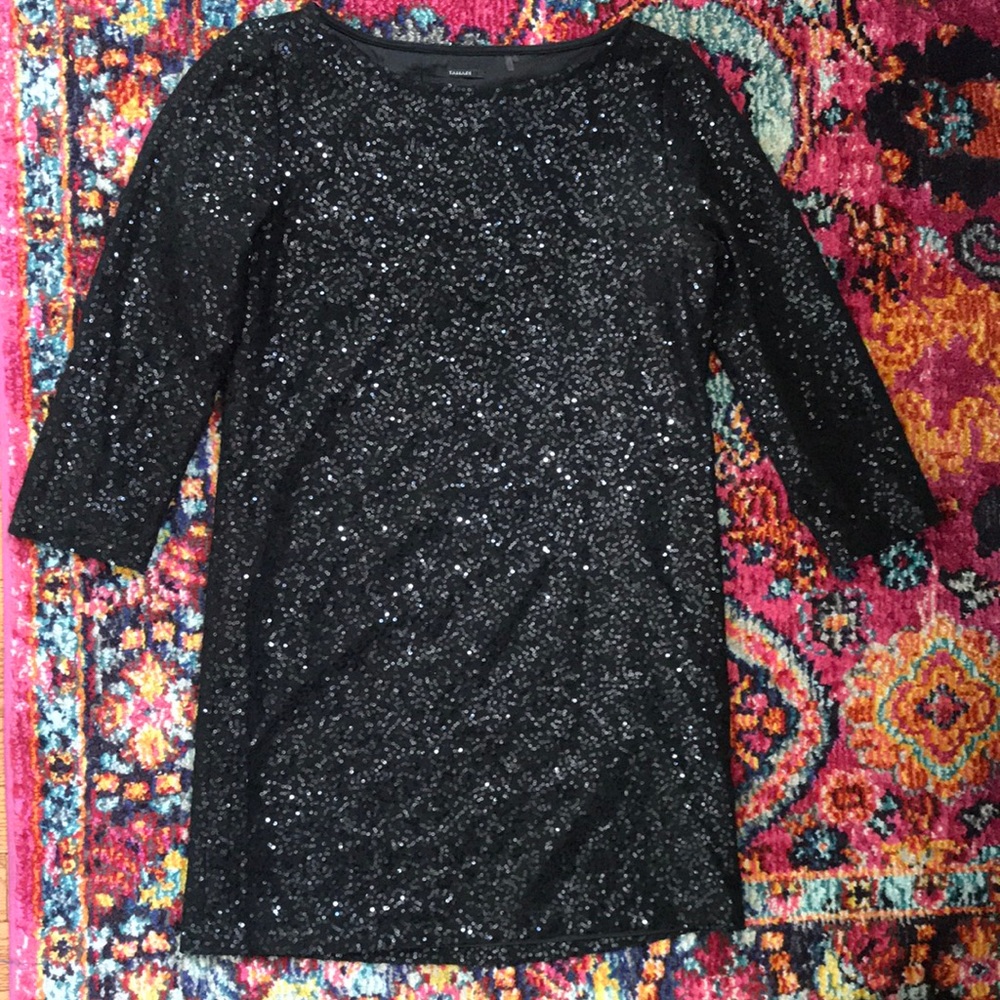 NYE DRESS Tahari sequin black dress